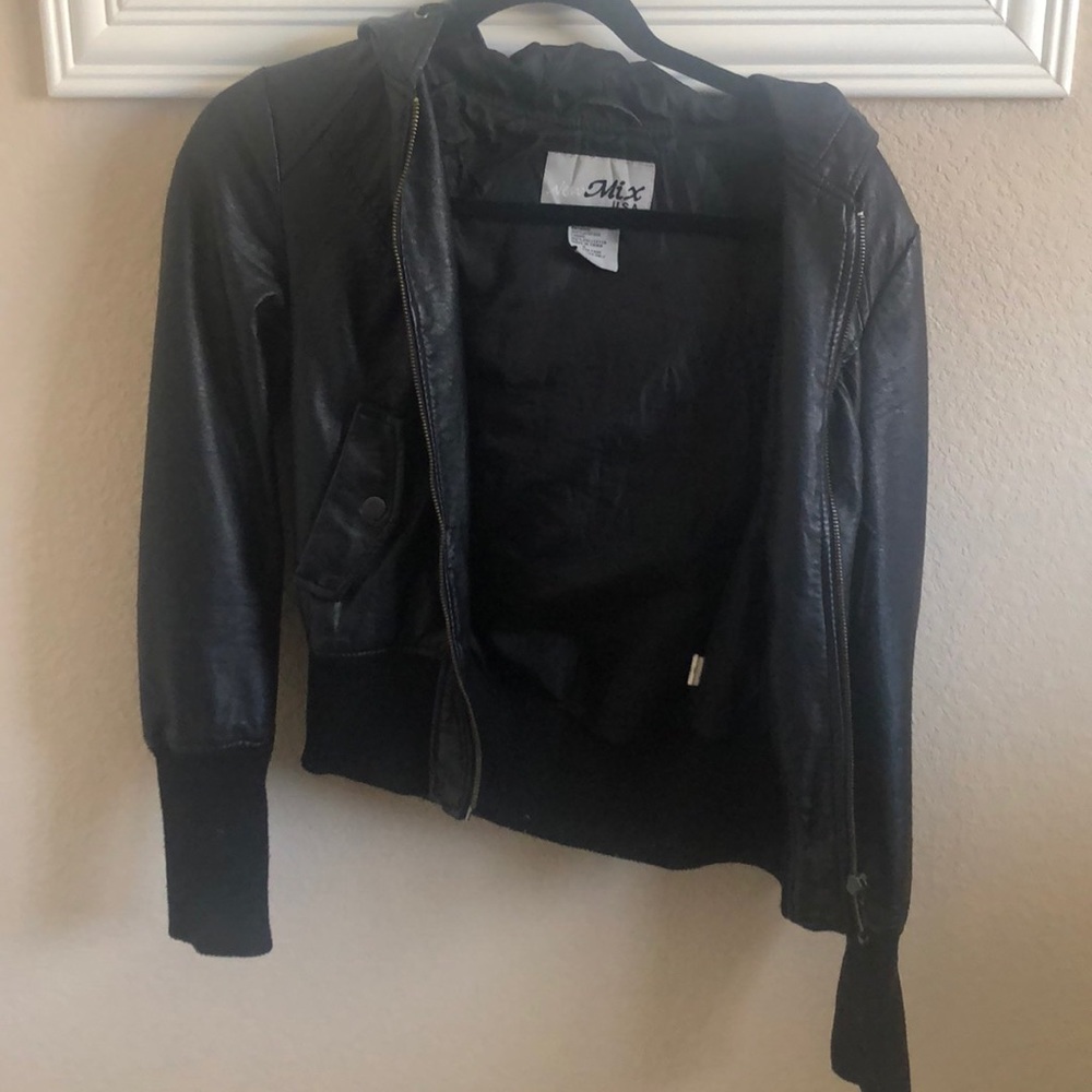 Black leather jacket